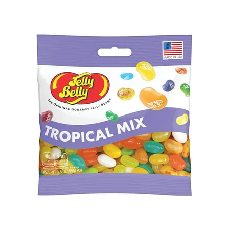 Jelly Belly Tropical Mix Jelly Beans - 3.5 oz Grab & Go® Bag - True-to-life Tropical Fruit-flavored Candy