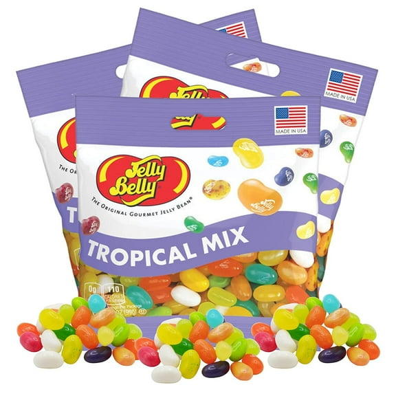 Jelly Belly Tropical Mix Jelly Beans, Candy Bowl Fillers, Pack of 3, 3.5 Ounces per Bag