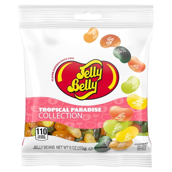 Jelly Belly Tropical Paradise Jelly Bean Collection - 6 oz Peg Bag - Genuine, Official, Straight from the Source