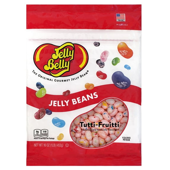 Jelly Belly Tutti-Fruitti Jelly Beans - 1 Pound (16 Ounces), Classic Flavor Candy, Zipper Bag