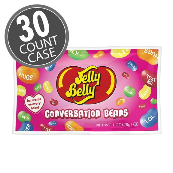 Jelly Belly Valentines Sour Conversation Jelly Beans 1 oz Bags, 30-Count