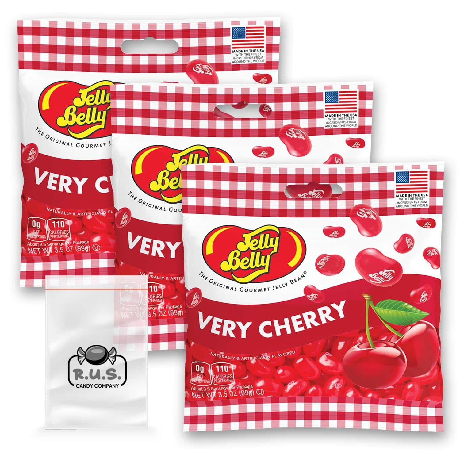 Jelly Belly Very Cherry Jelly Beans- 3 Pack - 3.5 oz each, Fruity Jelly ...