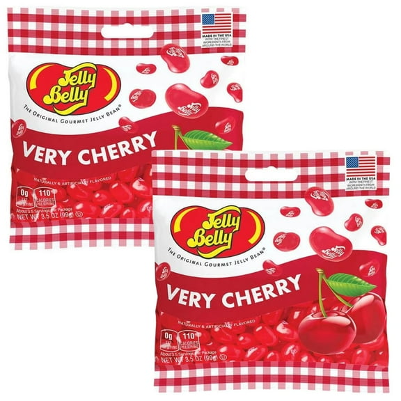 Jelly Belly Very Cherry Flavored Gourmet Jelly Beans, 3.5 oz. Bag, 2 Pack