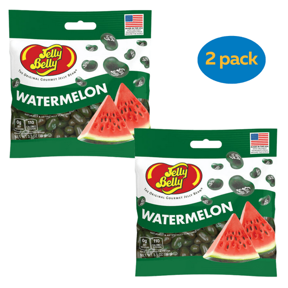 Jelly Belly Watermelon Flavored Gourmet Jelly Beans, 3.5oz. Bag, 2 Pack