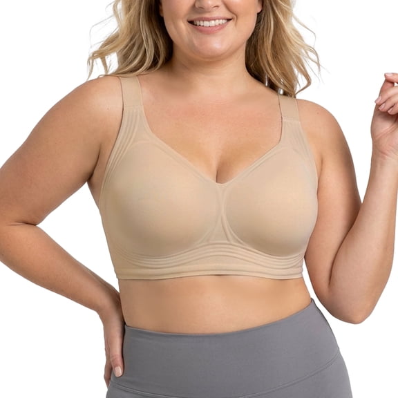 Jelly Bra for Women Plus Size, Anti-Sag Lift Without Underwire, Full Coverage Wireless Support, Seamless Jelly Strip Side Support Comfort Bra