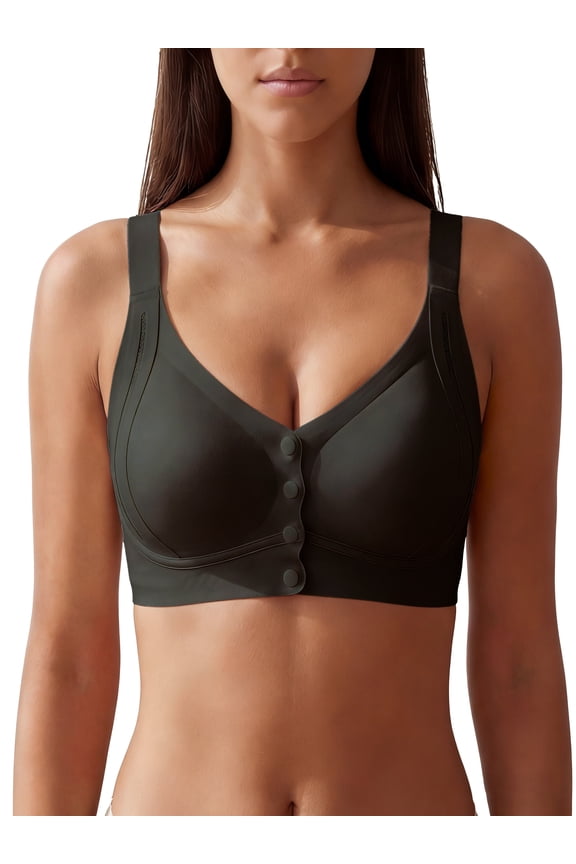 Front Closure Jelly Support Bras for Women, Wireless Post-Surgery Comfort Bra, Seamless Breathable Ultra-Soft Bralette with Fixed Cups, S-XL