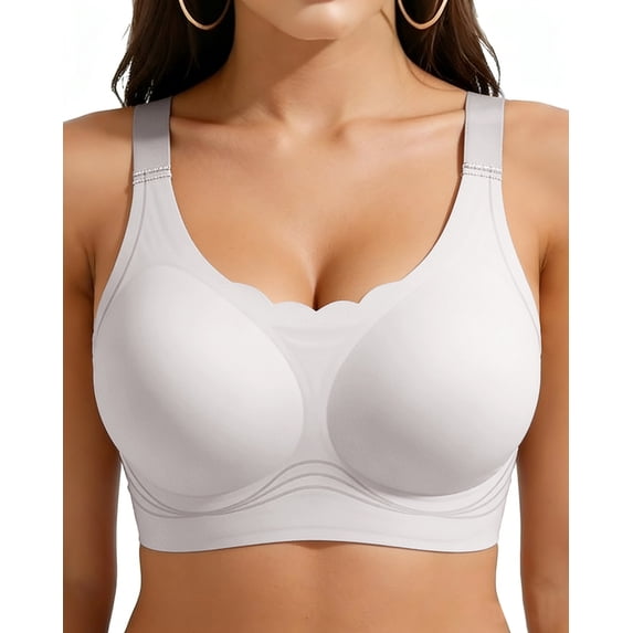 Jelly Support Wireless Minimizer Bras for Large Breasts, Seamless Full Coverage Lifting Bra, Anti-Sagging & Side Smoothing Comfort T-Shirt Bra, Sizes M-2XL