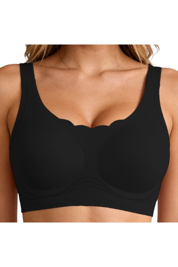 Wireless Jelly Support Bras for Women, Seamless Full Coverage T-shirt Bra, Supportive,Smoothing Side M-2XL