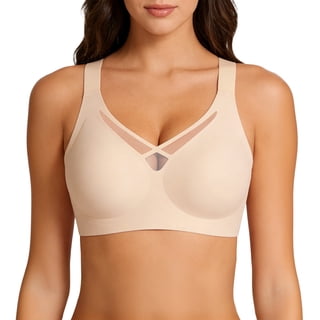 Wireless Jelly Bra for Women, Full Coverage Seamless Bra with Cooling Mesh Trim, Supportive & Breathable, M-3XL