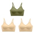 No Coverage Jelly Bras for Women 3PC,No Underwire Push Up Full Coverage Support ...