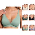 thumbnail image 1 of Jelly Bras for Women Adjustable Strap Deep V Neck Seamless Wireless Side Support Push Up Bra Tshirt Bras Everyday Bra, 1 of 4
