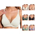 thumbnail image 1 of Jelly Bras for Women Adjustable Strap Deep V Neck Seamless Wireless Side Support Push Up Bra Tshirt Bras Everyday Bra, 1 of 4
