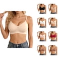 thumbnail image 1 of Jelly Bras for Women Comfortable Full Coverage V Neck Seamless Wireless Push Up Bralettes Tshirt Bra, 1 of 5