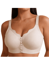 Jelly Bras for Women Front Closure Wireless Bra,Seamless Front Button Comfort Bralette for Daily, Nursing & Easy Dressing, Breathable Soft Support