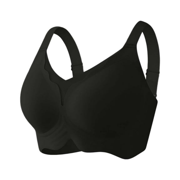 Jelly Bras for Women Full Coverage Full Figure Smooth Bra Side Support Cool Touch Light Soft Support Fixed Cups Comfort Black Xxxxl