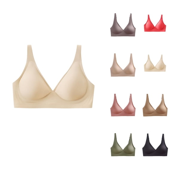 Jelly Bras for Women Lightweight Comfortable Deep V Neck Soft Support Bralettes Minimizer Bra Everyday Bra