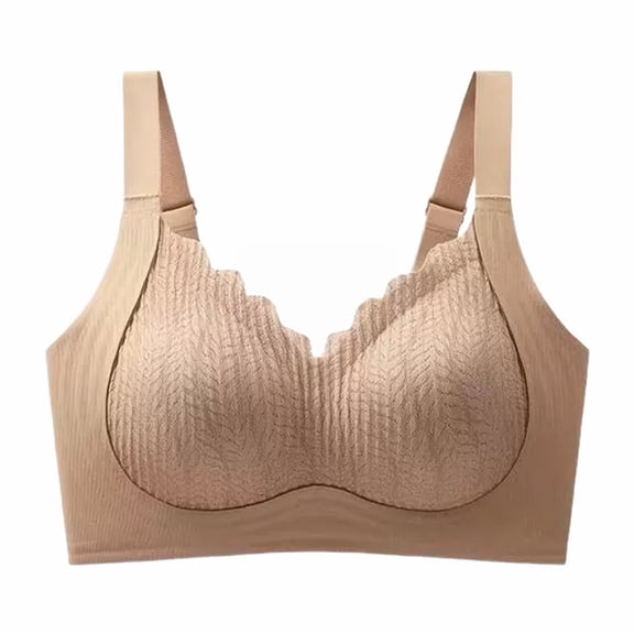 Jelly Bras for Women No Underwire Wireless Bra with Support and Lift Full Coverage Seamless Comfy Bra