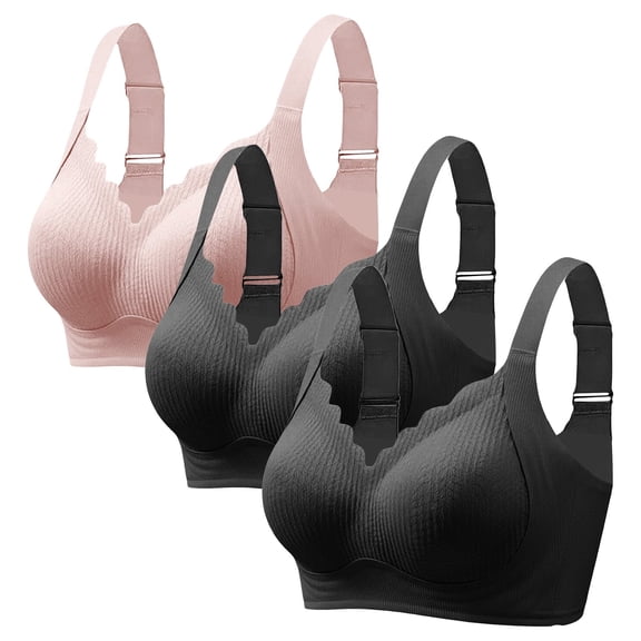 Jelly Bras for Women No Underwire Wireless Bra with Support and Lift Full Coverage Seamless Comfy Bra