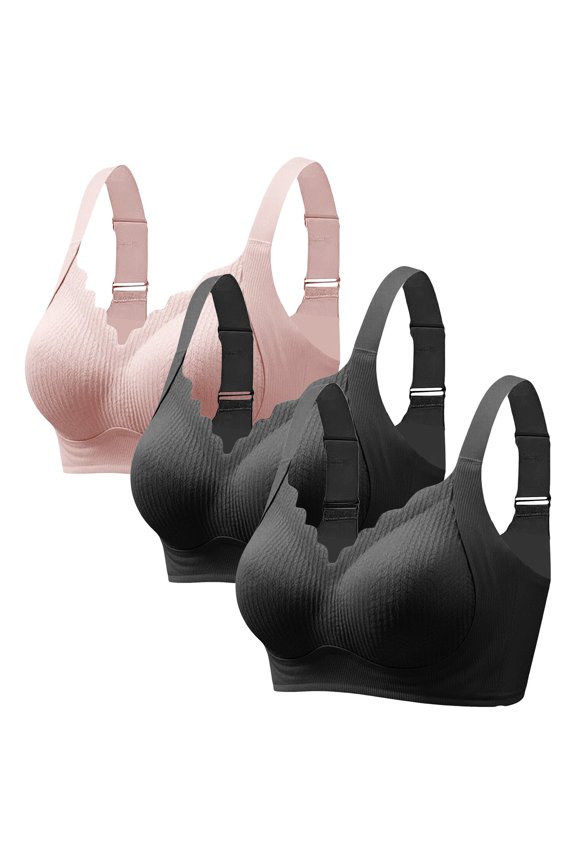 Jelly Bras for Women No Underwire Wireless Bra with Support and Lift Full Coverage Seamless Comfy Bra