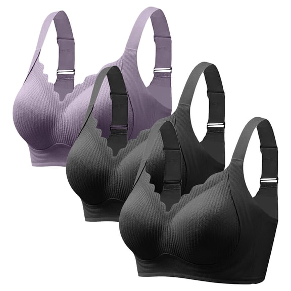 Jelly Bras for Women No Underwire Wireless Bra with Support and Lift Full Coverage Seamless Comfy Bra