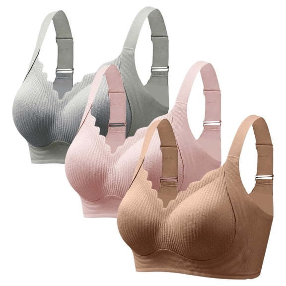 Jelly Bras for Women No Underwire Wireless Bra with Support and Lift Full Coverage Seamless Comfy Bra