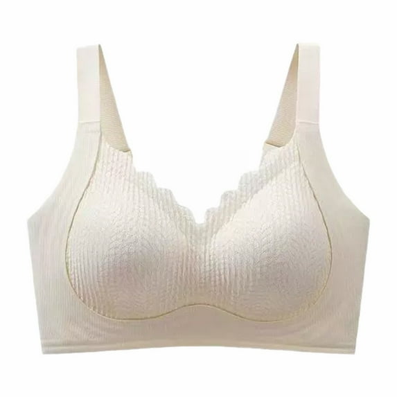 Jelly Bras for Women No Underwire Wireless Bra with Support and Lift Full Coverage Seamless Comfy Bra
