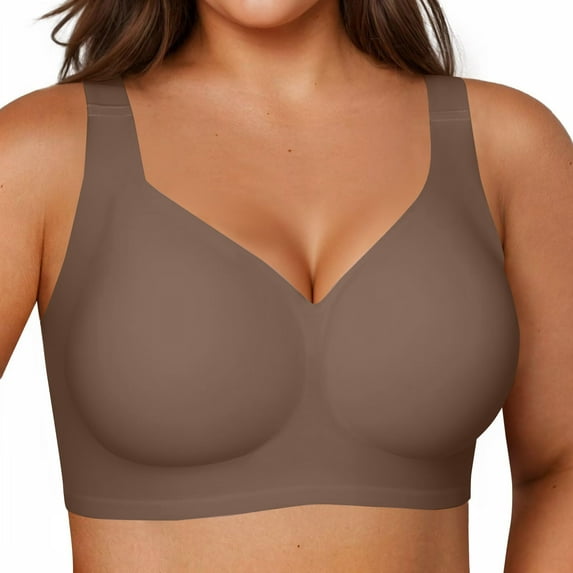 Jelly Bras for Women Plus Size Bras Wireless Bra No Underwire Push Up Seamless Sleep Comfortable Womens Purple X-Large