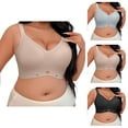 thumbnail image 1 of Jelly Bras for Women Plus Size V Neck Full Coverage Seamless Wireless Lifting Bralettes, 1 of 9