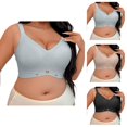 thumbnail image 1 of Jelly Bras for Women Plus Size V Neck Full Coverage Seamless Wireless Lifting Bralettes, 1 of 9