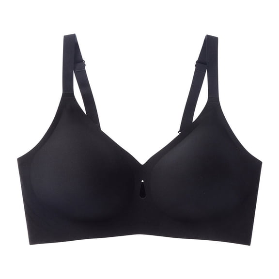Jelly Bras for Women Push Up Full Cup Wireless Bra for Large Bust Jelly Strips Soft Support Minimizer Comfort Smooth Black Xxxl