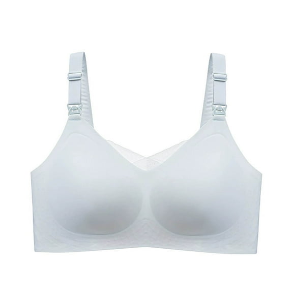 Jelly Bras for Women Push Up Maternity Nursing Wireless Bra Soft Support Double Lift Comfort Feeding Pump Friendly Green 36