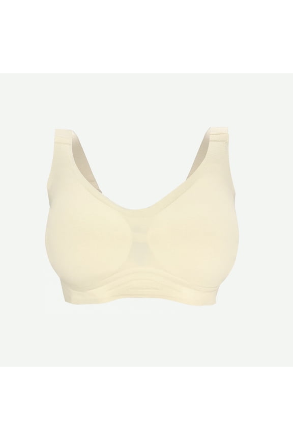 Jelly Bras for Women Supportive Wireless Push Up Bra Full Coverage No Underwire Seamless Plus Size for Older Women 4XL 24# Gray