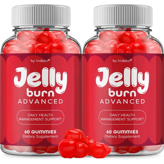 Jelly Burn ACV Gummies Supplement  JellyBurn ACV Gummy Apple Cider Vinegar 1000MG, 2 Pack, 120 Gummies