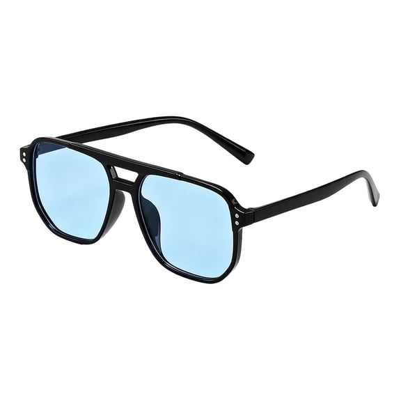 Jelly Color Double Bridge Sunglasses Retro Square Pilot Glasses UV & Scratch Resistant Eyewear for Cycling Running Driving