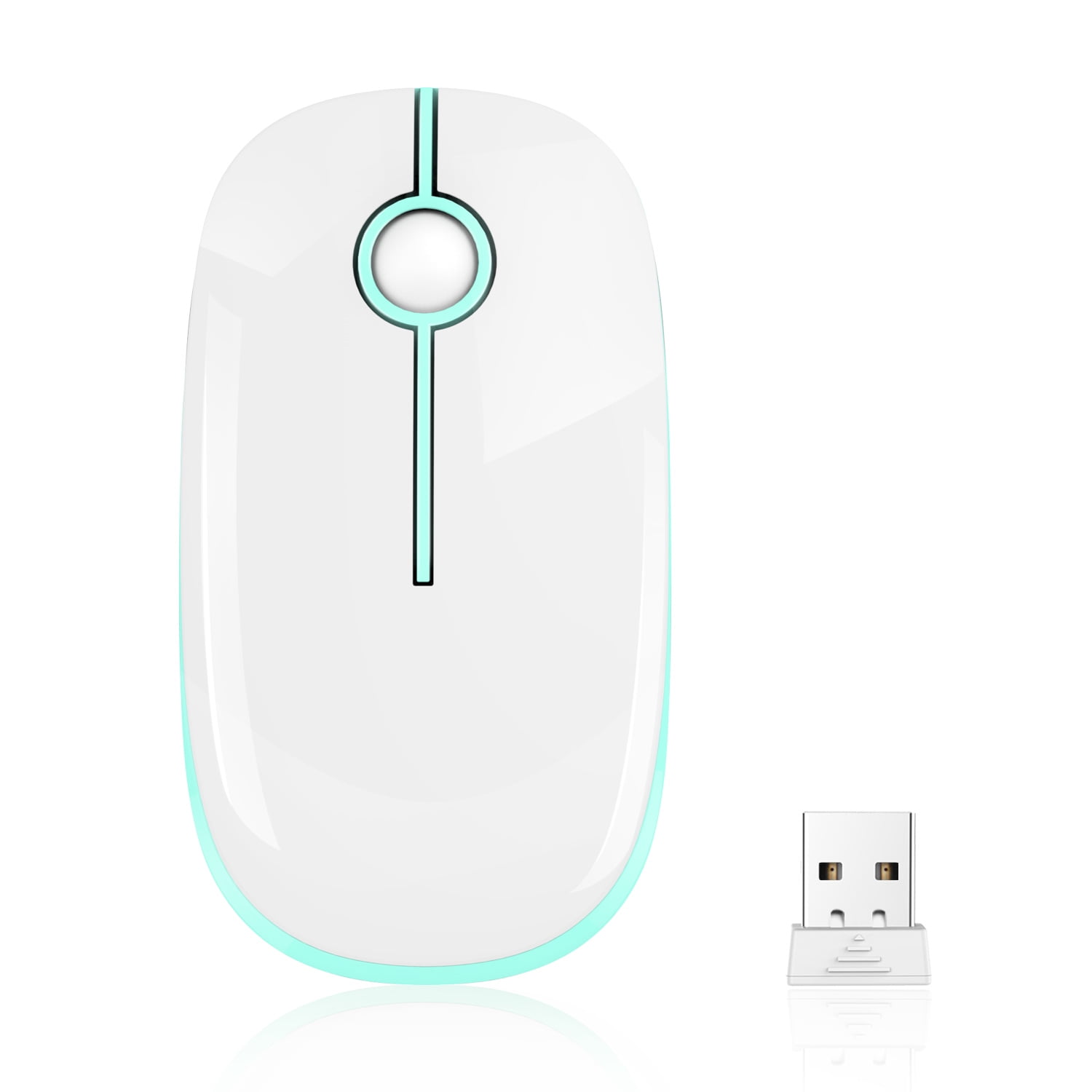 Jelly Comb 2.4G Slim Wireless Mouse with Nano Receiver, Less Noise