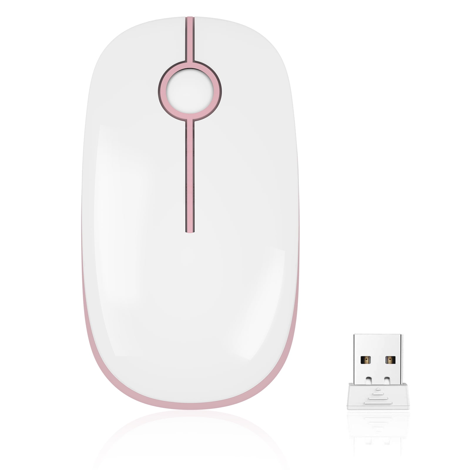 Jelly Comb 2.4G Slim Wireless Mouse with Nano Receiver, Less Noise