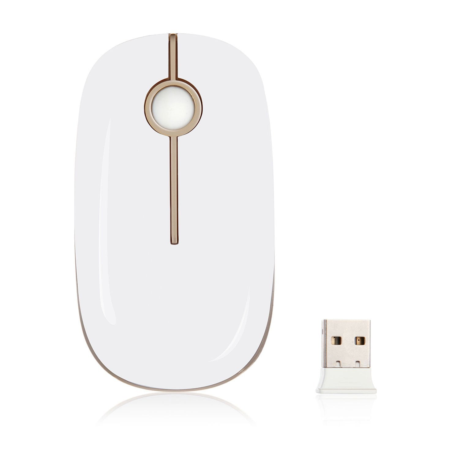 Jelly Comb 2.4G Slim Wireless Mouse with Nano Receiver, Less Noise