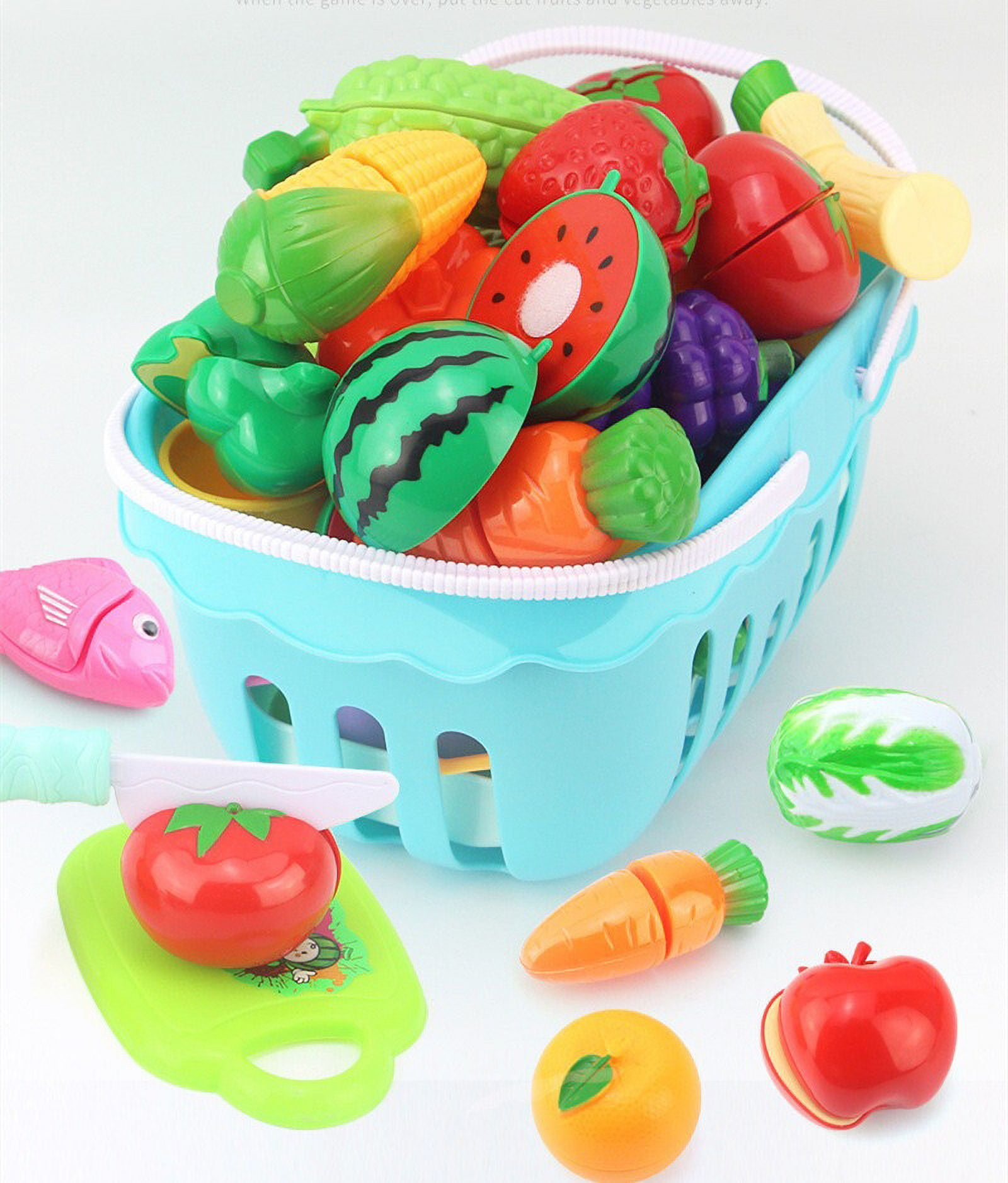 Jelly Comb 30 Pcs Cutting Play Food Toy Set for Kids,Pretend Cooking ...