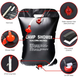 DR.PREPARE Camping Shower, 4 Gallons 15L Portable Camp Shower Bag for  Camping Beach Travelling Hiking Trip, Solar Shower Outdoor with On-Off