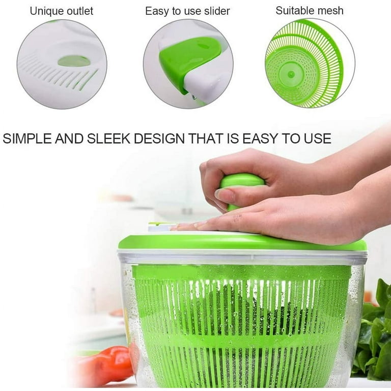 Zulay Kitchen Salad Spinner Large 5L Capacity - Manual Lettuce Spinner With  Secure Lid Lock & Rotary