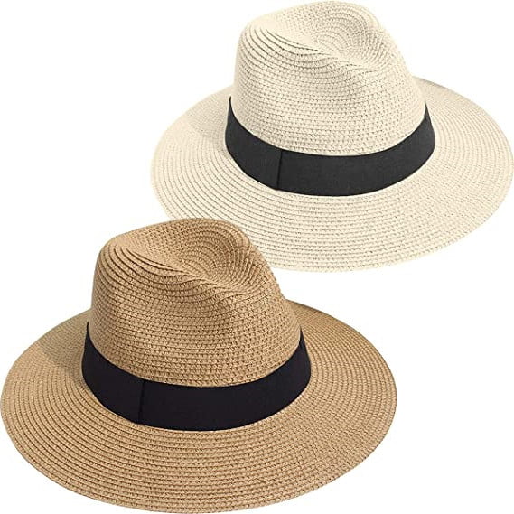 Jelly Comb Summer Straw Hats for Women, Beach Sunhats Wide Brim