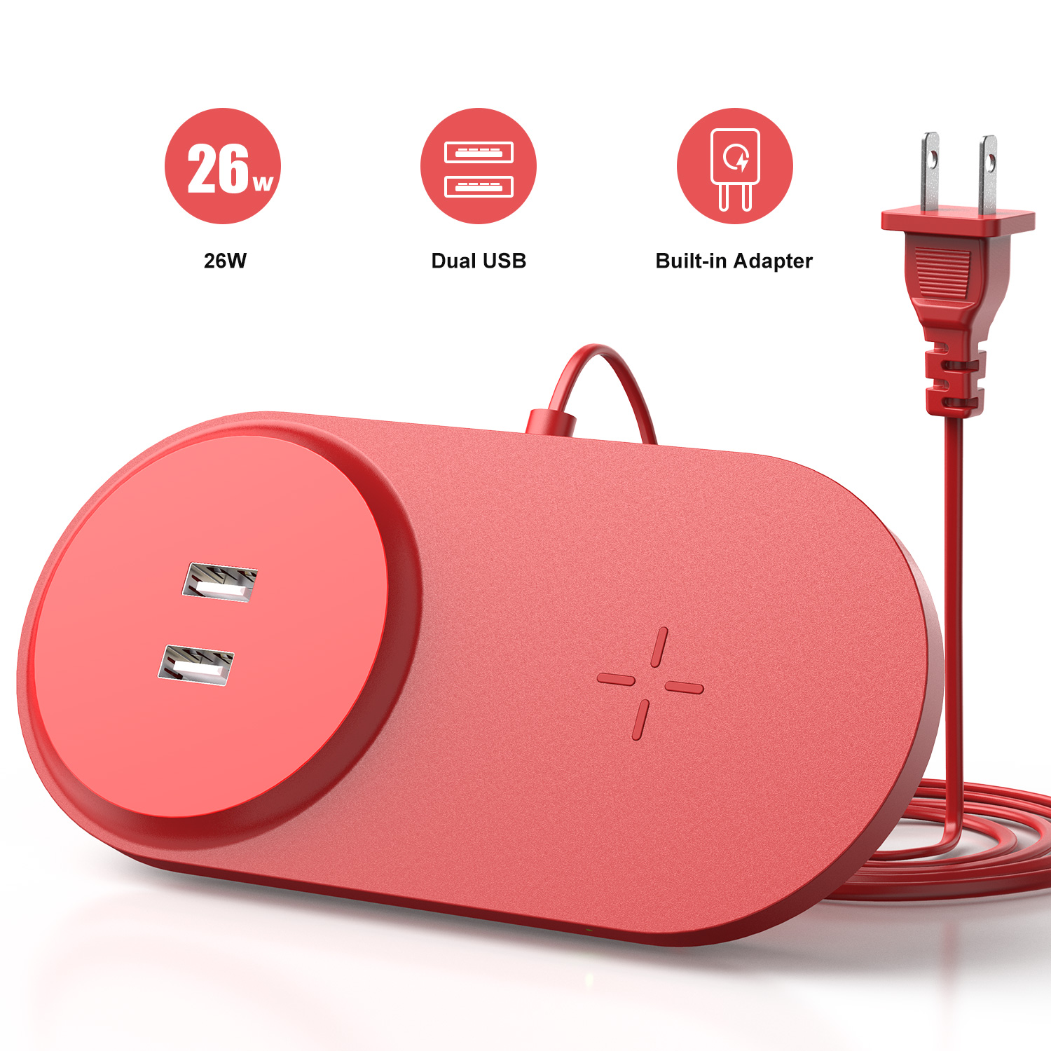 Jelly Comb Wireless Charger 26W Wireless Charging Pad with Adapter and Dual USBCharging