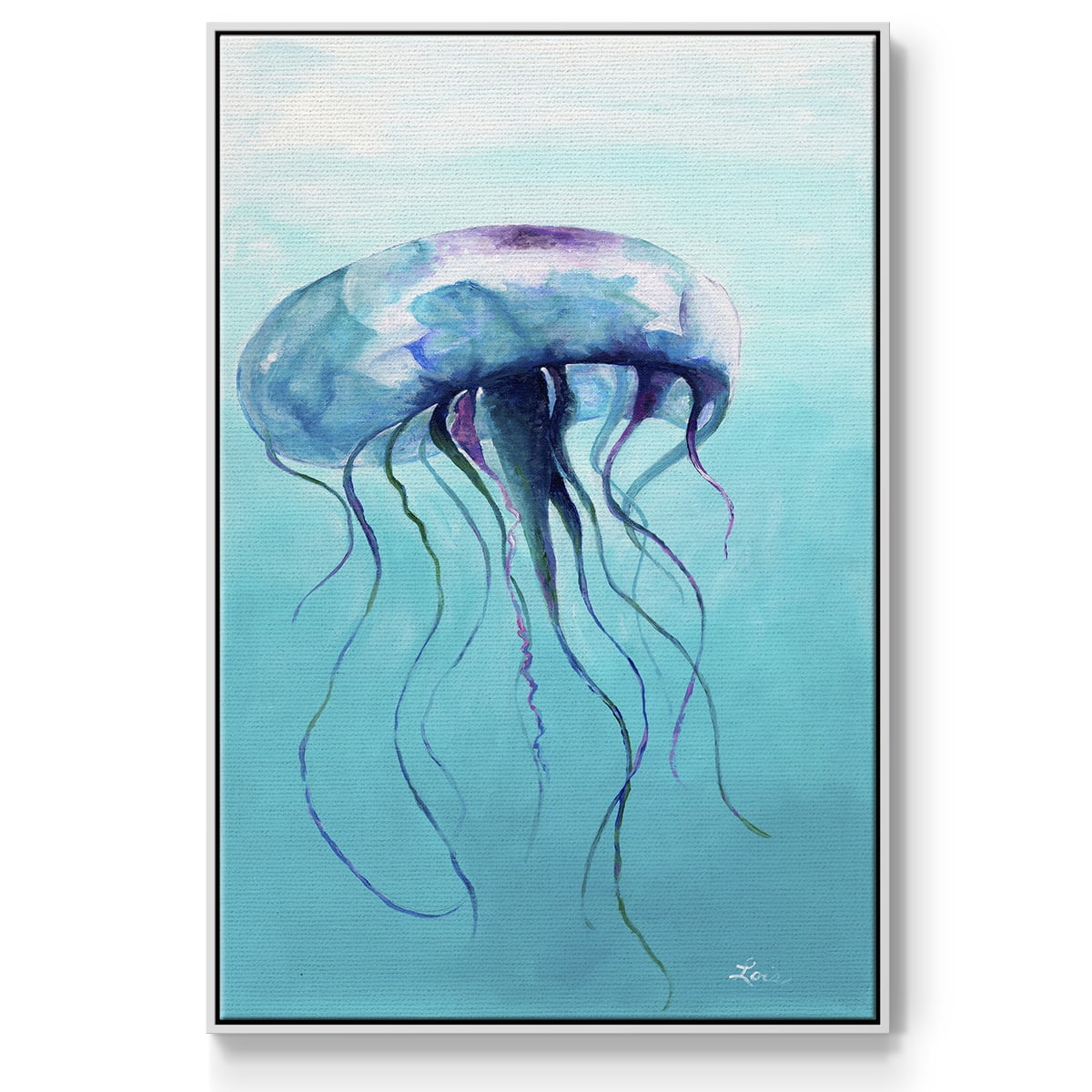 Jelly Fish Framed Premium Gallery Wrapped Canvas - Ready to Hang
