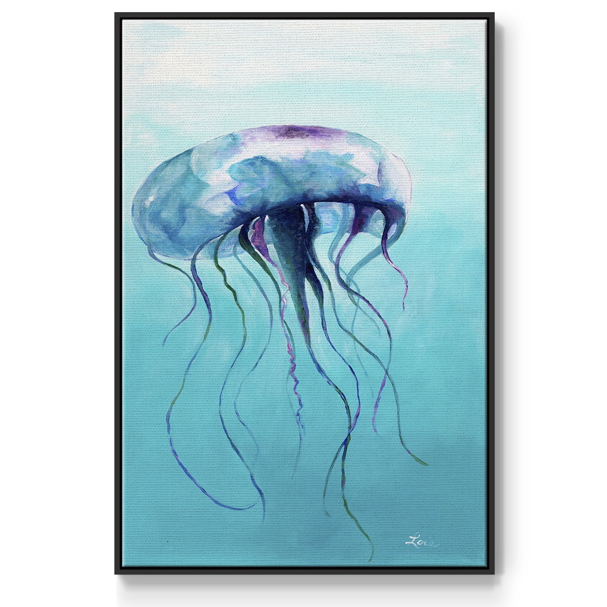 Jelly Fish Framed Premium Gallery Wrapped Canvas - Ready to Hang