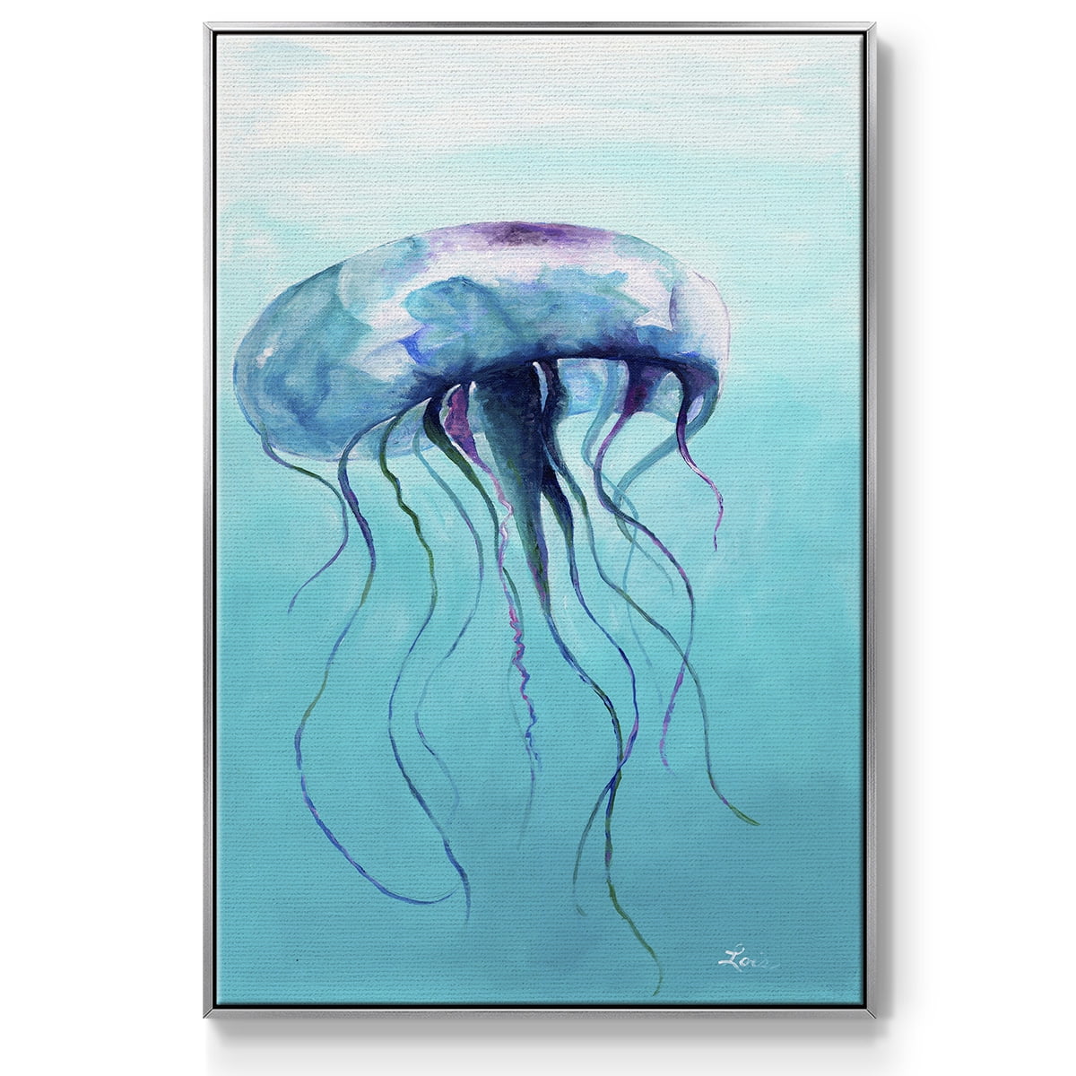 Jelly Fish Framed Premium Gallery Wrapped Canvas - Ready to Hang