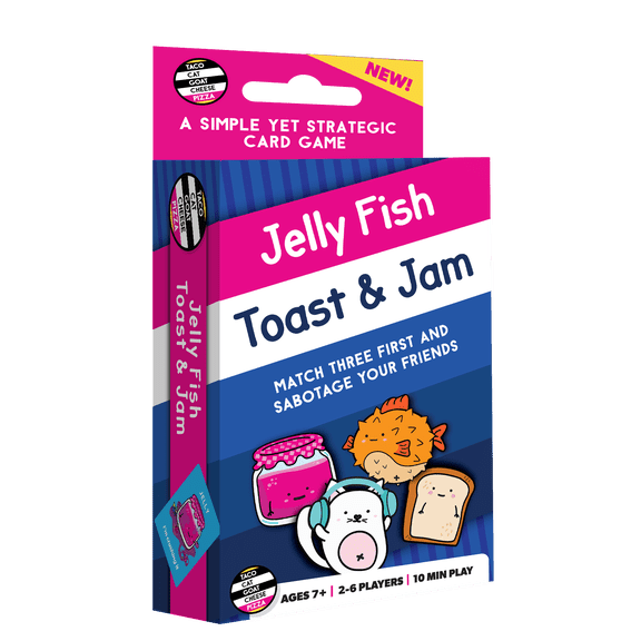 Jelly Fish Toast & Jam Wildly Entertaining Strategy Card Game for Family and Group Game Night | Easy to Learn and Play with 10 Minute Rounds | Fun for Kids, Teens, Adults, and Families | 2 - 6 Player