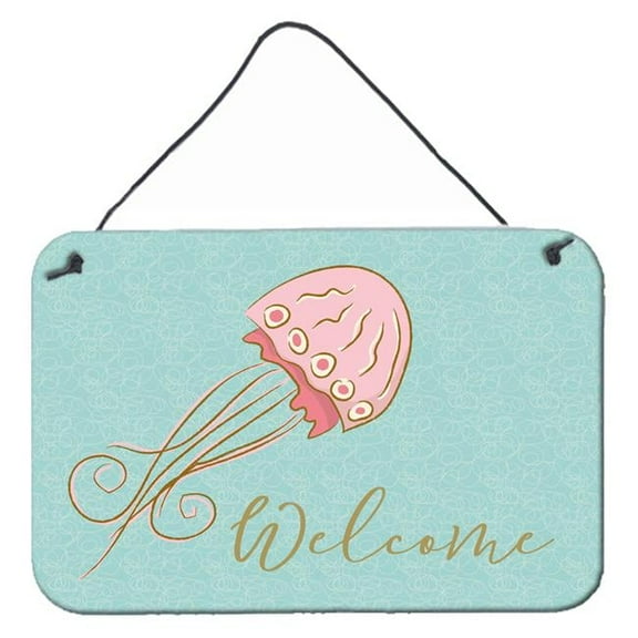 Jelly Fish Welcome Wall Or Door Hanging Prints - Multi Colored - 8 x 12 in.