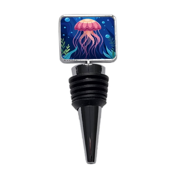 Jelly Fish in Ocean Wine Bottle Stopper Cap Plug