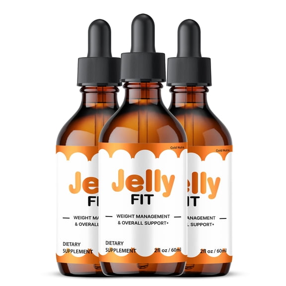 Jelly Fit Drops Liquid Supplement, JellyFit Supplement, All Natural Formula, 3 Month Supply 60 mL (3 Pack)