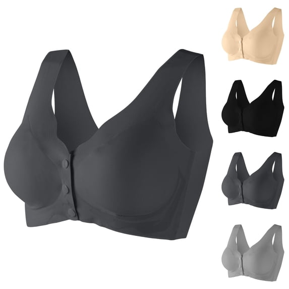 Jelly Front Closure Bras for Women Wireless No Underwire Comfort Convenient Seamless Supportive Bralettes